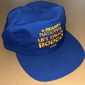 Vintage 1988 SEARS National Lift Truck Rodeo Blue SnapBack Deadstock